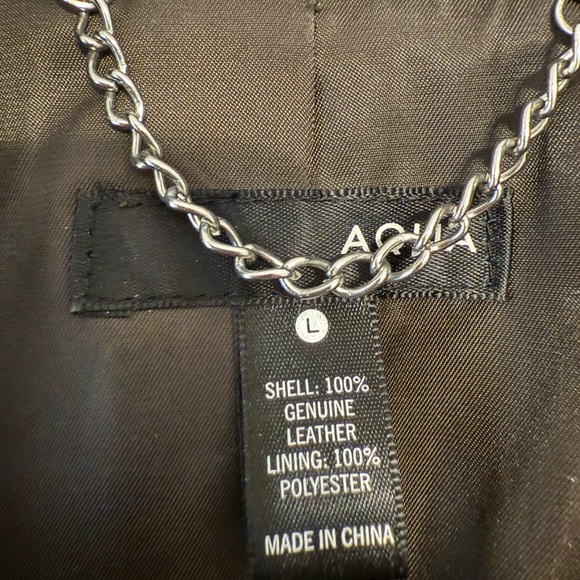 AQUA NWOT Olive green genuine leather suede jacket - Picture 6 of 7